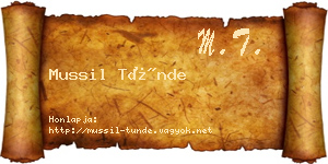 Mussil Tünde névjegykártya
